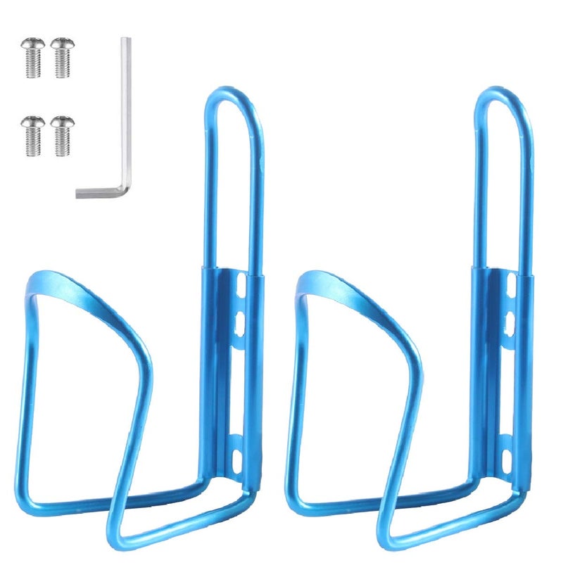 DUNCHATY Alloy Aluminum Lightweight Bike Water Bottle Cages - 2 Pack Bicycle Holder Cages - Blue - Image 1